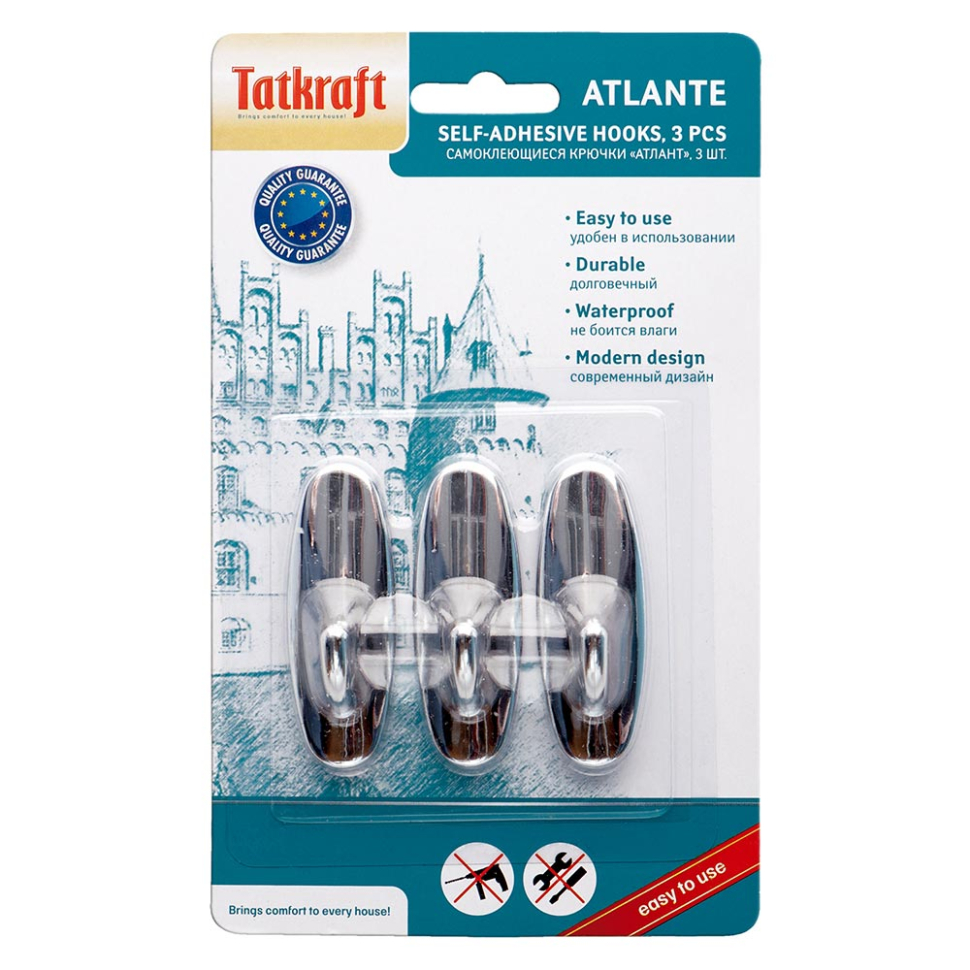 Крючки самоклеящиеся Tatkraft Atlante (3 шт.) Крючки самоклеящиеся Tatkraft Atlante (3 шт.)
